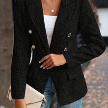 Load image into Gallery viewer, Chic Textured Blazer for Women - Luxurious Double Breasted Design with Elegant Lapel Collar - Full-Length Sleeve Office Outerwear - Shop &amp; Buy
