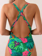 Load image into Gallery viewer, Chic Tropical One-Piece Swimsuit with Enticing Ring-Linked Backless Design - Shop &amp; Buy
