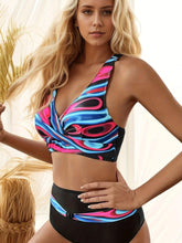 Load image into Gallery viewer, Chic Womens Contrast Color Two-Piece Bikini Set - V Neck High Cut Swimsuit - Shop &amp; Buy
