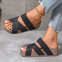 Load image into Gallery viewer, Chic Womens Crisscross Platform Slide Sandals - Stylish Straps, Comfortable Sole, Open Toe for Summer - Shop &amp; Buy
