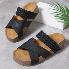 Load image into Gallery viewer, Chic Womens Crisscross Platform Slide Sandals - Stylish Straps, Comfortable Sole, Open Toe for Summer - Shop &amp; Buy
