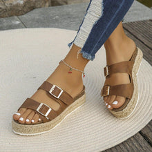 Load image into Gallery viewer, Chic Womens Espadrille Sandals - Comfy Double Buckle Platform, Soft Sole - Shop &amp; Buy
