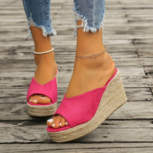Load image into Gallery viewer, Chic Womens Espadrille Wedge Sandals - Solid Color Open Toe Slip-On Platform Heels - Stylish &amp; Comfortable, All-Match Summer Vacation Sandals for Beach, Pool &amp; Sunny Days - Shop &amp; Buy
