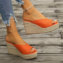 Load image into Gallery viewer, Chic Womens Espadrille Wedge Sandals - Solid Color Open Toe Slip-On Platform Heels - Stylish &amp; Comfortable, All-Match Summer Vacation Sandals for Beach, Pool &amp; Sunny Days - Shop &amp; Buy
