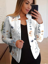 Load image into Gallery viewer, Chic Womens Graphic Print Open Front Blazer - Fashion-Forward Long Sleeve for Office &amp; Work - Elegant and Stylish Clothing - Shop &amp; Buy
