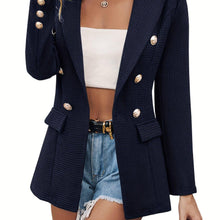 Load image into Gallery viewer, Chic Womens Lapel Double Breasted Blazer - Stylish Work Office Outerwear with Practical Pockets - Premium Long Sleeve Design - Shop &amp; Buy
