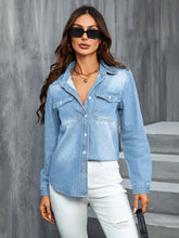 Load image into Gallery viewer, Chic Womens Long Sleeve Denim Shirt - Fashionable Button-Down Blouse for Timeless Casual Style - Premium Jean Fabric, Perfect for Everyday Wear and All Seasons - Shop &amp; Buy
