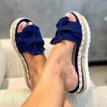Load image into Gallery viewer, Chic Womens Platform Espadrille Slippers - Bow Accent Open Toe - Durable Anti-skid Sole - Shop &amp; Buy
