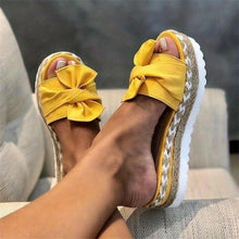 Load image into Gallery viewer, Chic Womens Platform Espadrille Slippers - Bow Accent Open Toe - Durable Anti-skid Sole - Shop &amp; Buy
