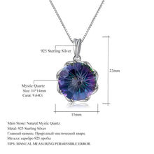 Load image into Gallery viewer, Classic 9.64Ct Natural Rainbow Mystic Quartz Gemstone Pendant Necklace For Women 925 Sterling Silver Fine Jewelry - Shop &amp; Buy