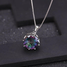 Load image into Gallery viewer, Classic 9.64Ct Natural Rainbow Mystic Quartz Gemstone Pendant Necklace For Women 925 Sterling Silver Fine Jewelry - Shop &amp; Buy
