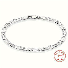 Load image into Gallery viewer, Classic &amp; Sporty 925 Silver Figaro Bracelet - 18K Gold Plated, Hypoallergenic, Ideal for All Occasions &amp; Gifts - Shop &amp; Buy
