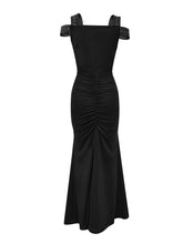 Load image into Gallery viewer, Cold Shoulder Rhinestone Bridesmaid Dress, Elegant Split Dress For Wedding Party - Shop &amp; Buy
