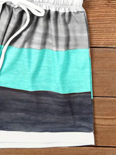 Load image into Gallery viewer, Color Block Striped Two-piece Set, Crew Neck Sleeveless Tank Top &amp; Drawstring Elastic Waist Shorts Outfits - Shop &amp; Buy
