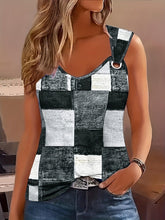 Load image into Gallery viewer, Colorblock Patchwork Print Tank Top, Casual Summer Sleeveless Top, Womens Clothing - Shop &amp; Buy
