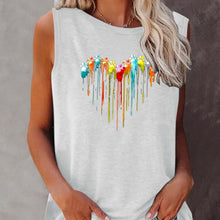 Load image into Gallery viewer, Colorful Paw Print Crew Neck Tank Top, Casual Sleeveless Top For Summer, Womens Clothing - Shop &amp; Buy
