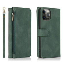 Load image into Gallery viewer, Comfortable Skin Feel Leather Case For iPhone 14 Pro Max 13 12 Mini Pro Zipper Wallet with Lanyard Multifunction Design Cover - Shop &amp; Buy
