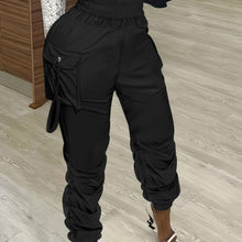 Load image into Gallery viewer, Comfy Chic Women&#39;s Ruched Jogger Pants - Versatile Flap Pockets, Elastic Waist - Shop &amp; Buy
