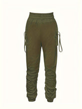 Load image into Gallery viewer, Comfy Chic Women&#39;s Ruched Jogger Pants - Versatile Flap Pockets, Elastic Waist - Shop &amp; Buy
