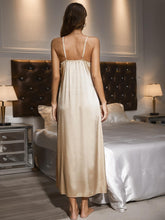 Load image into Gallery viewer, Contrast Lace Trim Spaghetti Strap Split Night Gown - Shop &amp; Buy