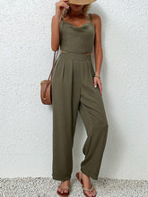 Load image into Gallery viewer, Crisscross Back Cropped Top and Pants Set - Shop &amp; Buy