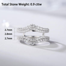 Load image into Gallery viewer, Curved Ring Enhancer Guard Wedding Engagement Band For Women 925 Sterling Silver AAAAA Cubic Zircon Attractive Jewelry - Shop &amp; Buy
