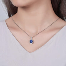 Load image into Gallery viewer, Dainty Blue Lindy Star Sapphire Statement Pendant Necklace in 925 Sterling Silver Gift For Her Mothers Day Gifts - Shop &amp; Buy
