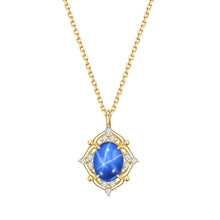 Load image into Gallery viewer, Dainty Blue Lindy Star Sapphire Vintage Pendant Necklace in 925 Sterling Silver Gemstone Necklace Mothers Day Gifts - Shop &amp; Buy
