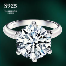 Load image into Gallery viewer, Dazzling 5ct Moissanite Ring - Timeless 925 Sterling Silver Six-claw Setting - Shop &amp; Buy
