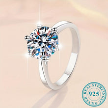Load image into Gallery viewer, Dazzling 5ct Moissanite Ring - Timeless 925 Sterling Silver Six-claw Setting - Shop &amp; Buy
