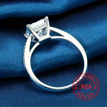 Load image into Gallery viewer, Dazzling S925 Sterling Silver Princess-Cut CZ Halo Ring - Romantic Engagement &amp; Vacation Style Jewelry - Shop &amp; Buy
