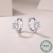 Load image into Gallery viewer, Dazzling Shiny Moissanite Hoop Earrings - Exquisitely Crafted in 925 Sterling Silver - Shop &amp; Buy
