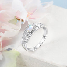 Load image into Gallery viewer, Delicate 925 Sterling Silver Moonstone Rings for Women Hollow Pattern Ring Wedding Band Gift - Shop &amp; Buy
