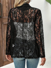 Load image into Gallery viewer, Delicate Floral Lace Jacket - Stylish Open Front with Chic Lapel - Versatile Long Sleeve - Shop &amp; Buy

