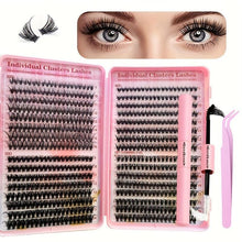 Load image into Gallery viewer, Deluxe Lash Extension Kit - 640 Pcs Professional DIY Set with 30/40/50D Clusters, D-Curl, Double-Ended Adhesive - Shop &amp; Buy
