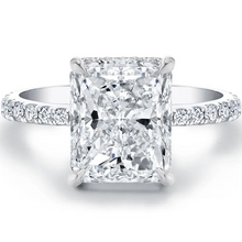 Load image into Gallery viewer, Moissanite Solitaire Engagement Rings 2/3/4ct Radiant Cut D Color Solid 925 Sterling Silver
