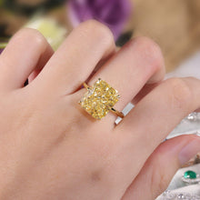 Load image into Gallery viewer, Diamond-fire CZ- Fancy Light Yellow Engagement Rings in 925 Sterling Silver Handmade Cocktail Ring Gift For Her - Shop &amp; Buy
