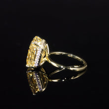 Load image into Gallery viewer, Diamond-fire CZ- Fancy Light Yellow Engagement Rings in 925 Sterling Silver Handmade Cocktail Ring Gift For Her - Shop &amp; Buy
