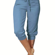 Load image into Gallery viewer, Drawstring Capri Pants, Casual Solid Versatile Pants With Pockets, Women Clothing - Shop &amp; Buy
