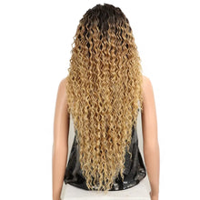 Load image into Gallery viewer, Synthetic Lace Wig Wave Wigs Omber Blonde Wig High Temperature Fiber Curly Hair Wigs For Women Cosplay Lace Front Wig
