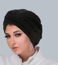 Load image into Gallery viewer, Classic Black Muslim Hijab Women Braid Inner Caps Turban Fashion Headscarf Hat High Quality Ladies Hair Cover Headwrap
