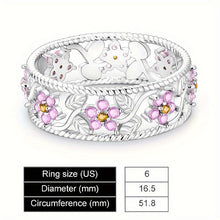 Load image into Gallery viewer, Elegant 925 Sterling Band with Sparkling Pink Zirconia - Floral Cut-out Design - Shop &amp; Buy
