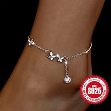 Load image into Gallery viewer, Elegant 925 Sterling Silver Butterfly Anklet with Sparkling Zircon - Shop &amp; Buy
