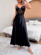 Load image into Gallery viewer, Elegant and Comfortable Lace Nightdress for Women - Semi-Sheer V-Neck Design with Long Line Cut - Shop &amp; Buy
