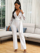 Load image into Gallery viewer, Elegant Lace Detail High-Waist Wide Leg Pants with Belt - Versatile Day-to-Night Fashion - Shop &amp; Buy

