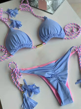 Load image into Gallery viewer, Elegant Lace-Up Halter V-Neck Bikini: Sexy High-Cut Thong, Adjustable Ties - Shop &amp; Buy
