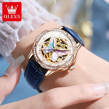Load image into Gallery viewer, Elegant Ladies Watches Ceramic Blue strap Original Wristwatch Skeleton Automatic Diamond Mechanical Watch for Women Set - Shop &amp; Buy
