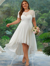 Load image into Gallery viewer, Elegant Plus Size Bridesmaid Dress with Contrast Lace and High-Low Hem - Perfect for Weddings and Parties - Shop &amp; Buy
