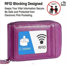 Load image into Gallery viewer, Elegant RFID-Blocking Wallet for Women: Compact Zip Clutch with 12 Card Slots, Secure &amp; Stylish Continental Style - Shop &amp; Buy
