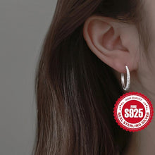 Load image into Gallery viewer, Elegant S925 Sterling Silver Hoop Earrings with Shimmering Starry River Design - Shop &amp; Buy

